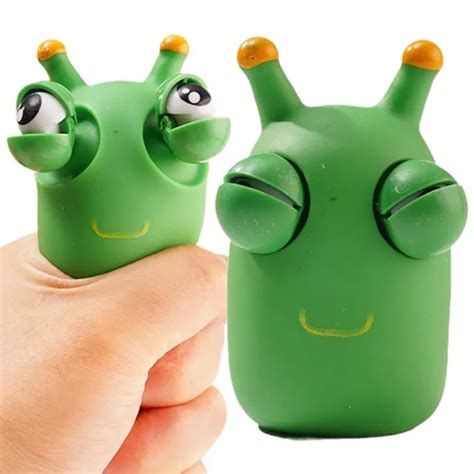 FUNNY EYEBALL BURST Squeeze Toy Green Eye Caterpillar Pinch Decompression Toy PicClick