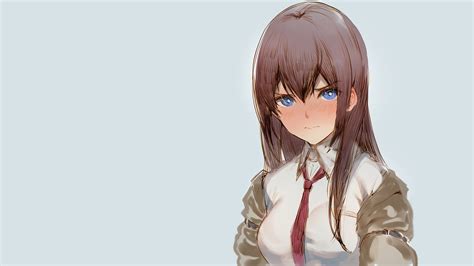 Simple Background Manga Minimalism Anime Anime Girls Steinsgate Makise Kurisu Blush Hd