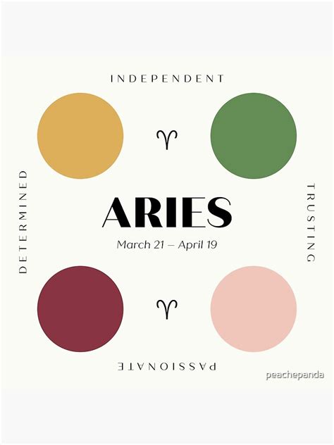 Aries Color Palette Poster For Sale By Peachepanda Redbubble