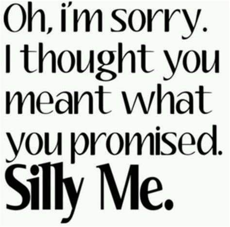 Mean What You Say Promise Quotes Silly Me Quotes