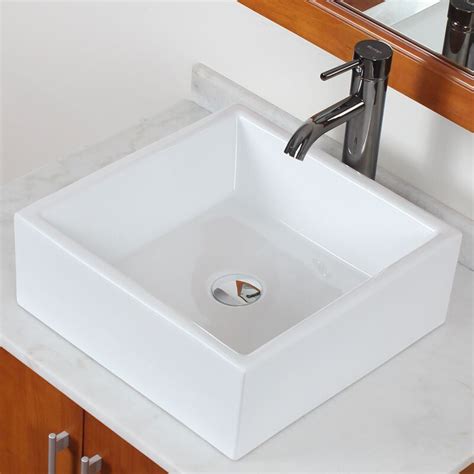 American Imaginations Ceramic Square Vessel Bathroom Sink And Reviews