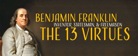 Benjamin Franklins 13 Virtues 1st Virtue Temperence Damascus Lodge 10