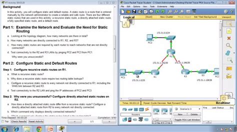 Packet Tracer Configuring Ipv Static And Default Routes It