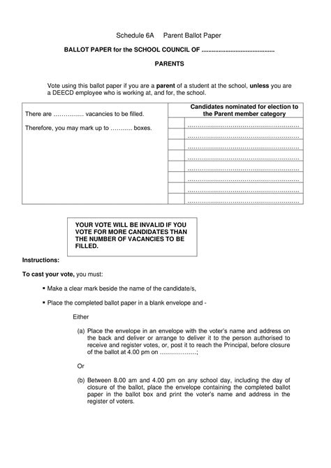 free printable ballot templates [word pdf] sample voting