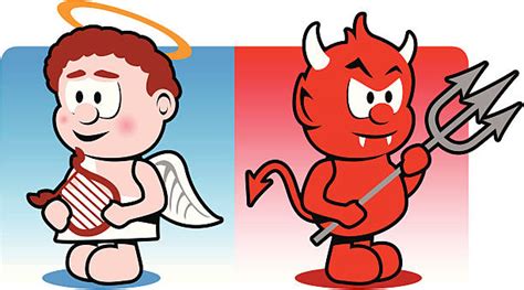 Royalty Free Cartoon Of A Angel Devil Wings Clip Art Vector Images