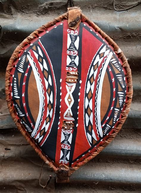 African Leather Shield Maasai Warrior Shield Handcrafted Etsy Canada