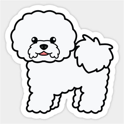 Bichon Frise Dog Cute Cartoon Illustration Bichon Frise Sticker