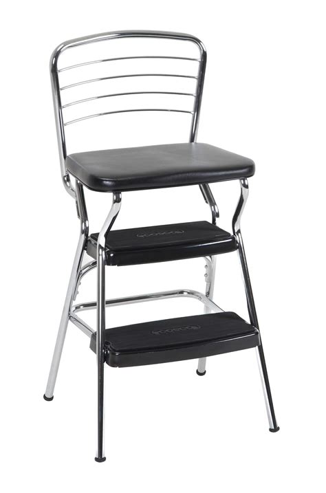 Stylaire Retro Chair Step Stool With Flip Up Seat Cosco