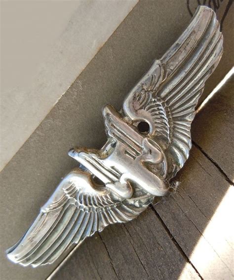 Sterling Silver Bomber Wings Bomb Pin Vintage Wwii By Handmedown