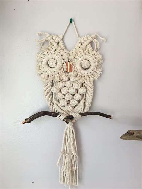 Macrame Mini Owl Cute Macrame Owl Macrame Owl Owl Wall Hanging