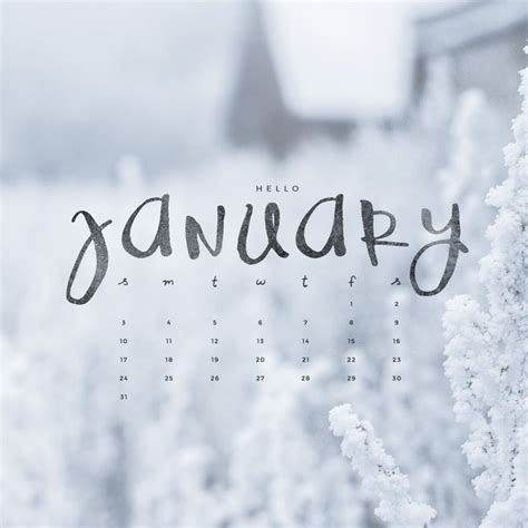 Hello January! Downloadable Calendar Freebie. — Okay Miss Art + Design ...