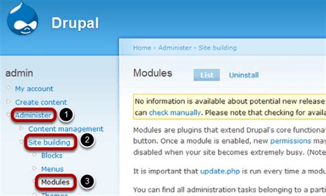 How To Turn On The Drupal Search Module Ostraining