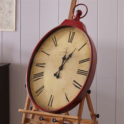 Red Antiqued Wall Clock Pier1 Imports