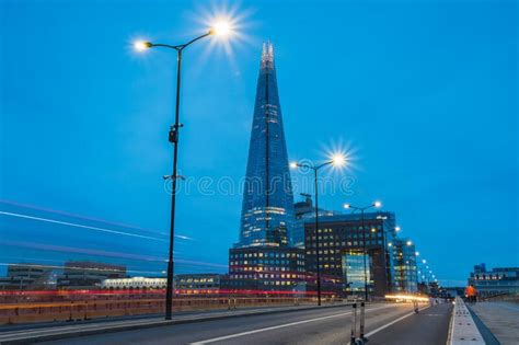 Traffic Trails Over London Bridge Editorial Image Image Of Night