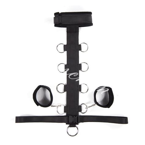 sex slave collar with handcuffs fetish bondage restraints multi positions erotic toys ankle