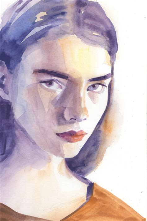 Painting Watercolor Abstract Portrait Painting Minimalist Portrait