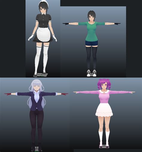 Yandere Simulator Outfits Used In Town Strip By Derpypixelz On Deviantart