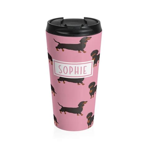 Dachshund Personalized Travel Mug Doxie Weenie Dog Stainless Etsy