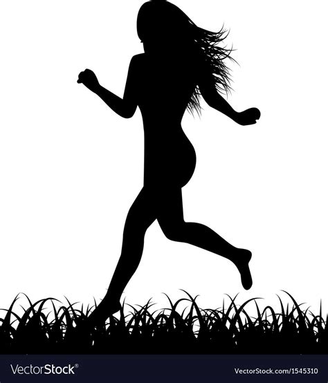 Running Woman Side View Vector Silhouette Stock Vector By ©msanca