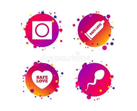 safe sex love icons condom in package symbols vector stock vector illustration of bright