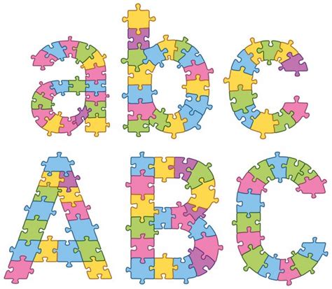Puzzle Jigsaw Alphabet Letters — Stock Vector © Leedsn 22484059
