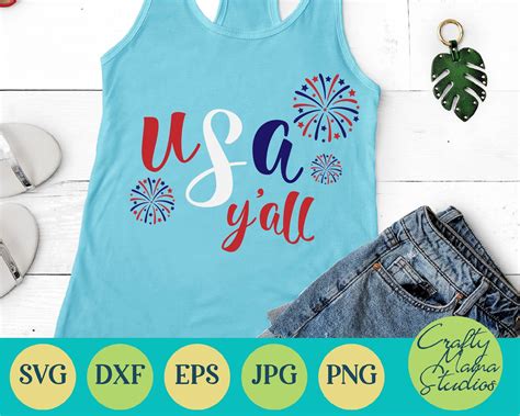 Usa Yall Svg 4th Of July Svg Patriotic Svg By Crafty Mama Studios