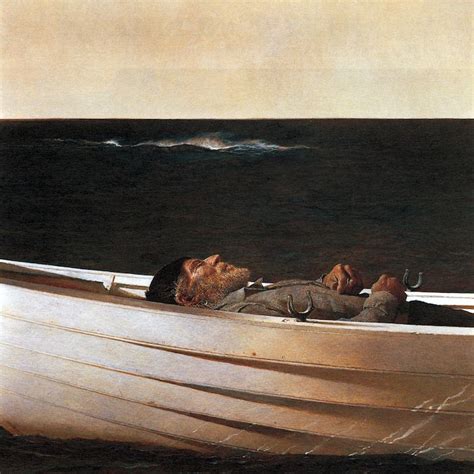 Andrew Wyeth Adrift C 1982 A Man Adrift On A Slim Spara Horizon