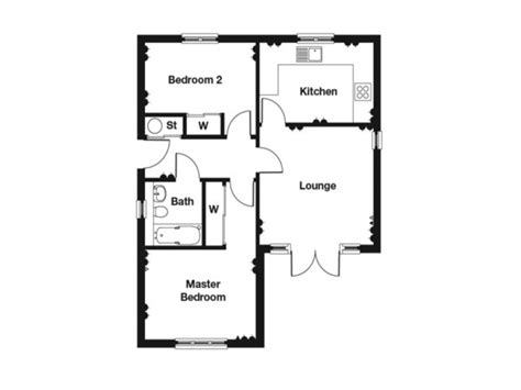 2 Bedroom Bungalow Floor Plan 2 Bedroom House Plans 2 Bedroom Bungalow