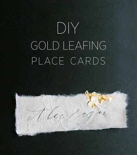 Such a fun post to share today! DIY Gold Leaf Place Cards | DIY Weddings | OnceWed.com