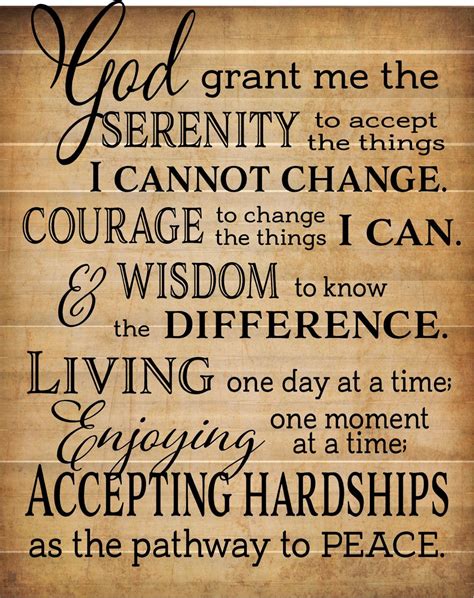 God Grant Me Serenity Prayer Inspirational Wood Sign Canvas Wall Art