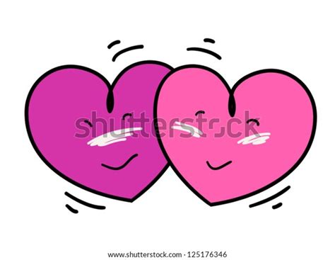 Love Concepts Illustration Two Pink Heart Stock Vector Royalty Free