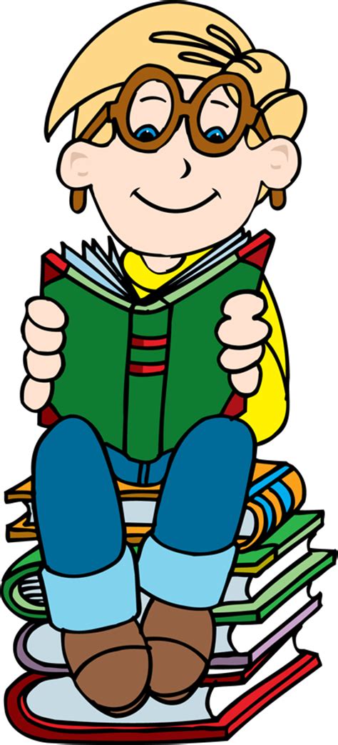 Boy Reading On A Stack Of Books Clipart Best Clipart Best