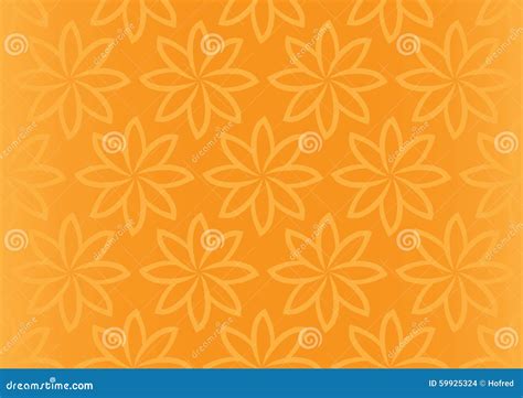 Orange Floral Repeat Pattern Seamless Vector Background Design Stock