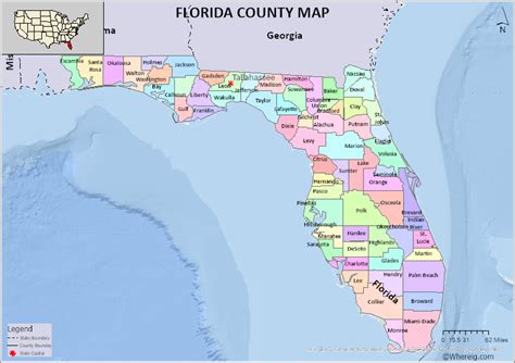 Florida Map With Counties Labeled