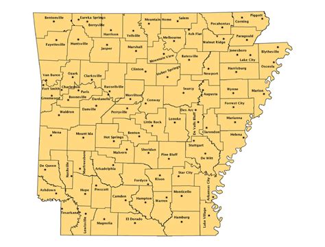 County Seats Map Encyclopedia Of Arkansas
