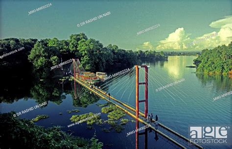 Hanging Bridge In Rangamati Hill Tracts Bangladesh Stock Photo