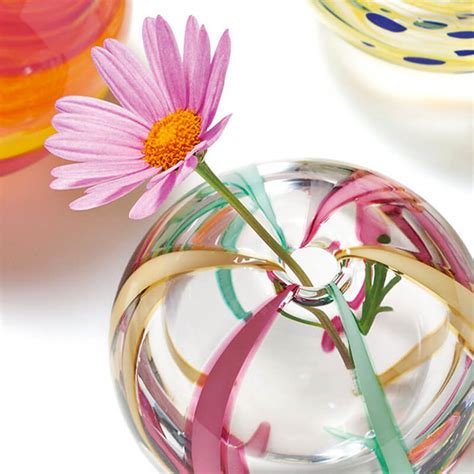 津軽びいどろ 一輪挿し 彩手毬 日本製の高品質なガラス花器花瓶