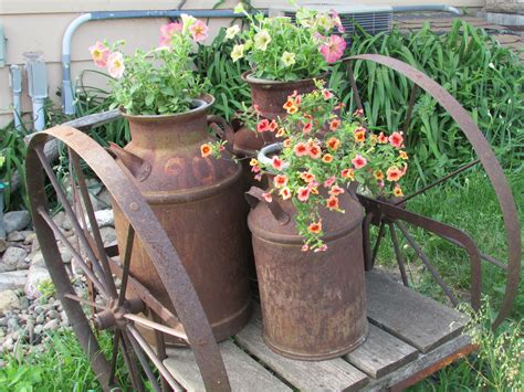 Lot of two old dairy bucket container tubs for ice cream or other dairy products. milk and cream can on cart (I have several milk cans and ...