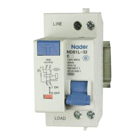 Asi 32 Amp 1 Pole 120vac Gfci Circuit Breaker Din Rail Mount Ndb1l 32c