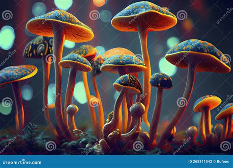 natural psychedelics cultivation of medicinal magic mushrooms psilocybe cubensis stock
