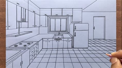 How To Draw A Bedroom In Two Point Perspective How To Draw A Kitchen