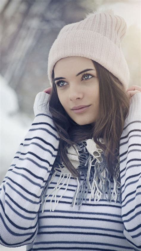 winter outdoor girl model 720x1280 wallpaper girl model model outdoor girls