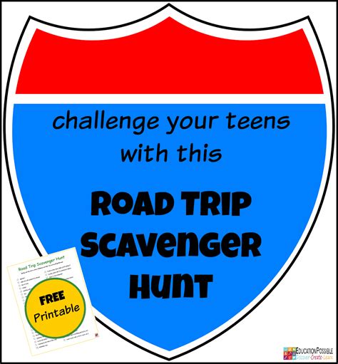 But you can do this game only using a sheet of paper and a pencil too. FREE Road Trip Scavenger Hunt for Teens - Blessed Beyond A ...