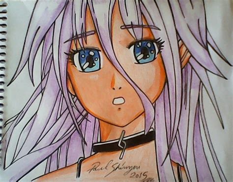 Rostro Chica Anime A Color Por Shinzen Dibujando