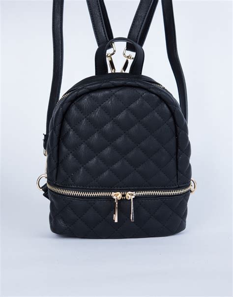 Mini Quilted Leather Backpack Black Leather Backpack Quilted Bag