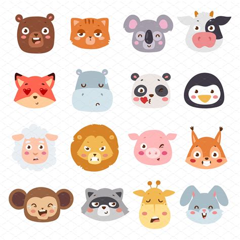 Animal Emotions Vector Set ~ Illustrations ~ Creative Market