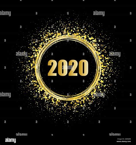 Gold Glitters Gold Circle Beautiful Design Element Frame 2020 New