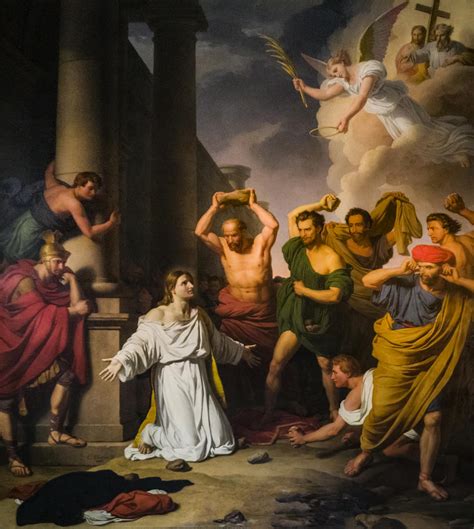 The Stoning Of Saint Stephen Painting By Charles Thevenin Pixels