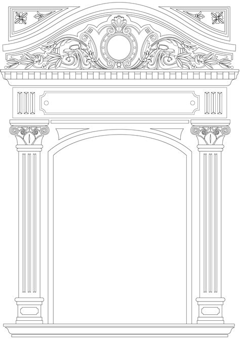 Ornamental Classical Arch In Outline Style 1220988 Vector Art At Vecteezy