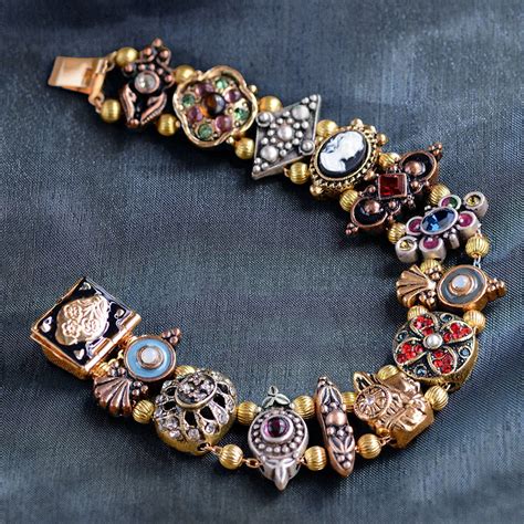 Gold Victorian Slide Bracelet Vintage Charm Bracelet Vintage Etsy